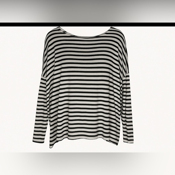 Hatch Grey and White Striped Long Sleeve Maternity Top Size Small - Picture 1 of 6